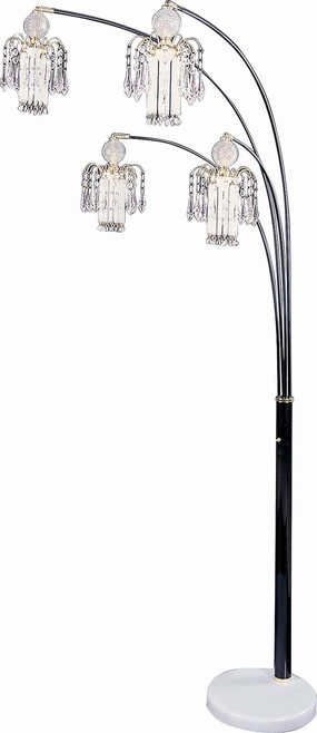 Maisel Floor Lamp with 4 Staggered Shades Black mini decorative bulb