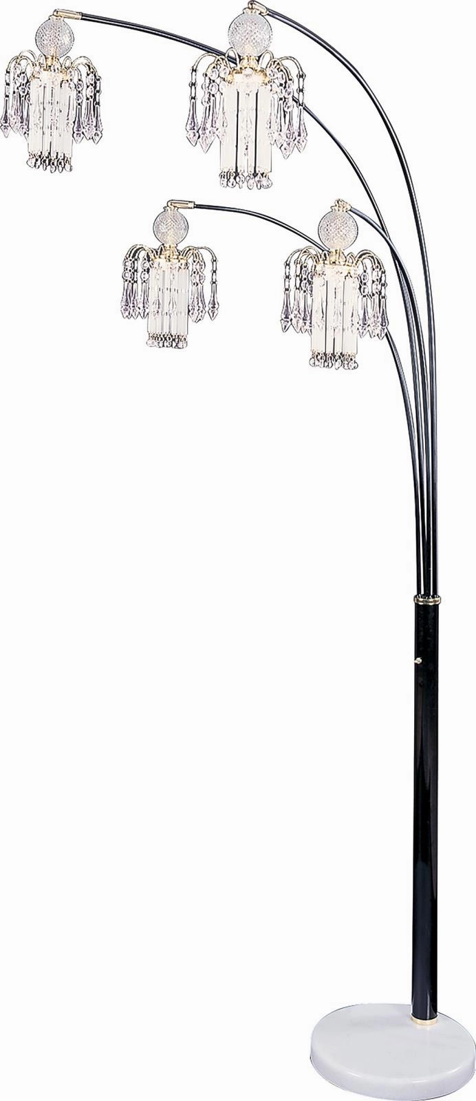 Maisel Floor Lamp with 4 Staggered Shades Black mini decorative bulb