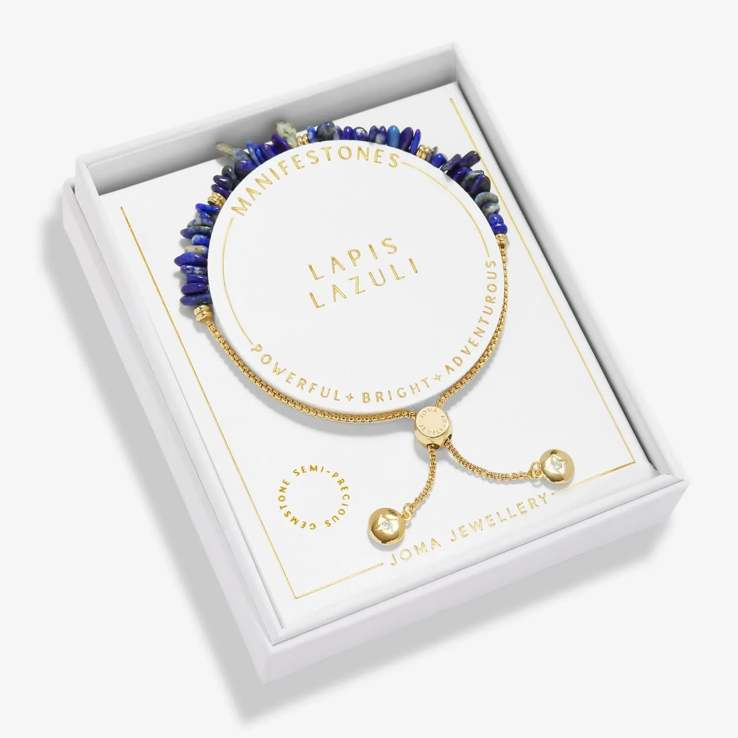 Manifestones Lapis Lazuli Gold Plated Bracelet 7447 Joma Jewellery