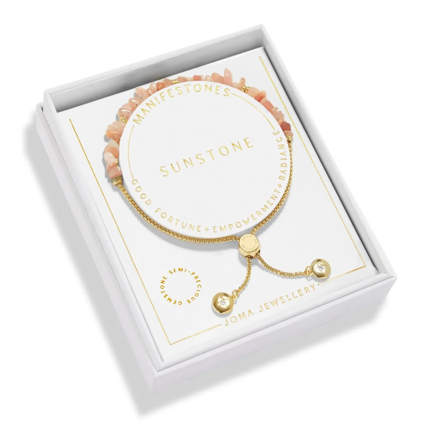 Manifestones Sunstone Gold Plated Bracelet 7448 Joma Jewellery