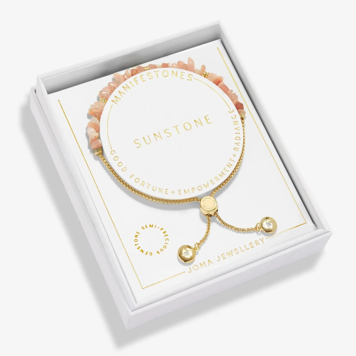Manifestones Sunstone Gold Plated Bracelet 7448 Joma Jewellery