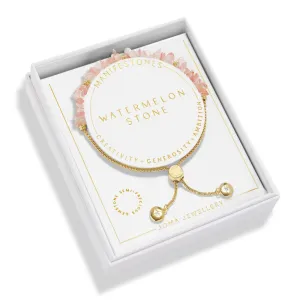 Manifestones Watermelon Stone Gold Plated Bracelet 7449 Joma Jewellery