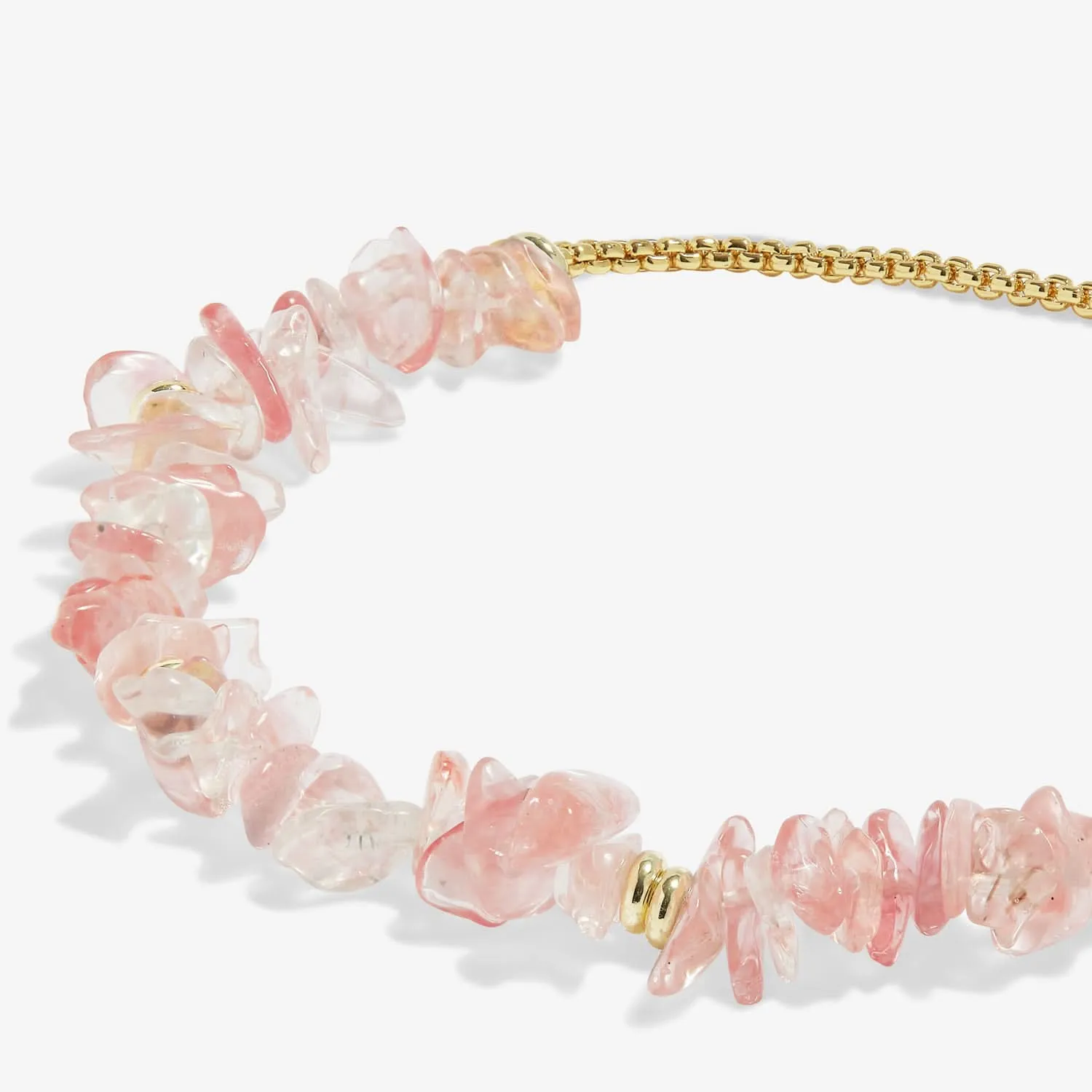 Manifestones Watermelon Stone Gold Plated Bracelet 7449 Joma Jewellery