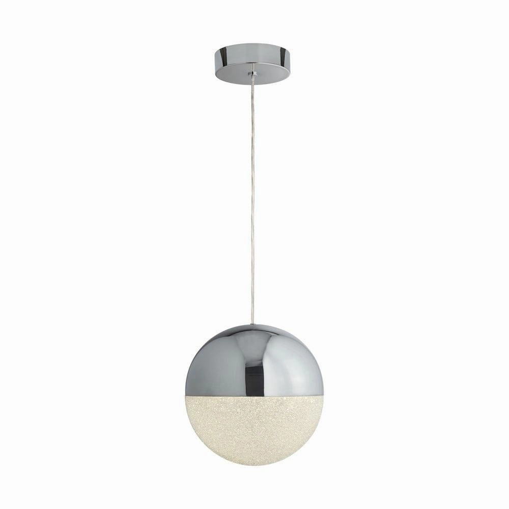 Marbles 1 Light LED Chrome & Acrylic Globe Bar Pendant minimalist ceiling light