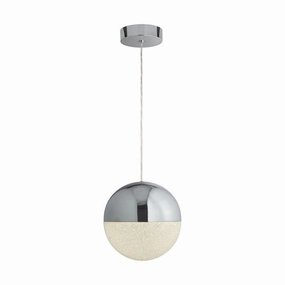 Marbles 1 Light LED Chrome & Acrylic Globe Bar Pendant minimalist ceiling light