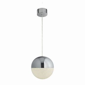 Marbles 1 Light LED Chrome & Acrylic Globe Pendant - 25cm minimalist ceiling light