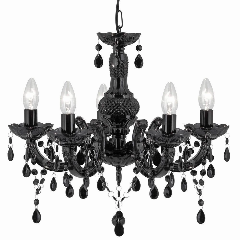 Marie Therese -5 Light Black Glass/Acrylic Chandelier simple ceiling design light