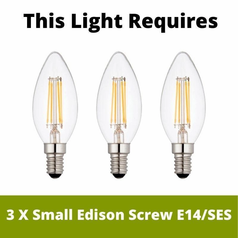 Marietta 3 Light Nickel & Glass Rod Ceiling Pendant