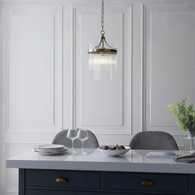 Marietta Brass 1 Light Small Ceiling Pendant - Glass Rods simple ceiling design light