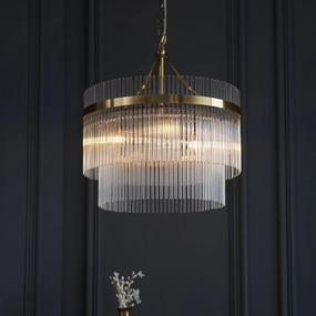 Marietta Brass 3 Light Ceiling Pendant - Glass Rods simple ceiling design light