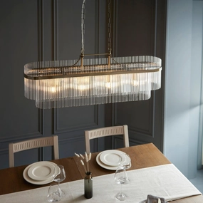 Marietta Brass 4 Light Linear Ceiling Pendant - Glass Rods simple ceiling design light