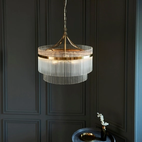 Marietta Brass 5 Light Ceiling Pendant - Glass Rods simple ceiling design light