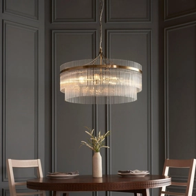 Marietta Brass 7 Light Grand Ceiling Pendant - Glass Rods simple ceiling design light