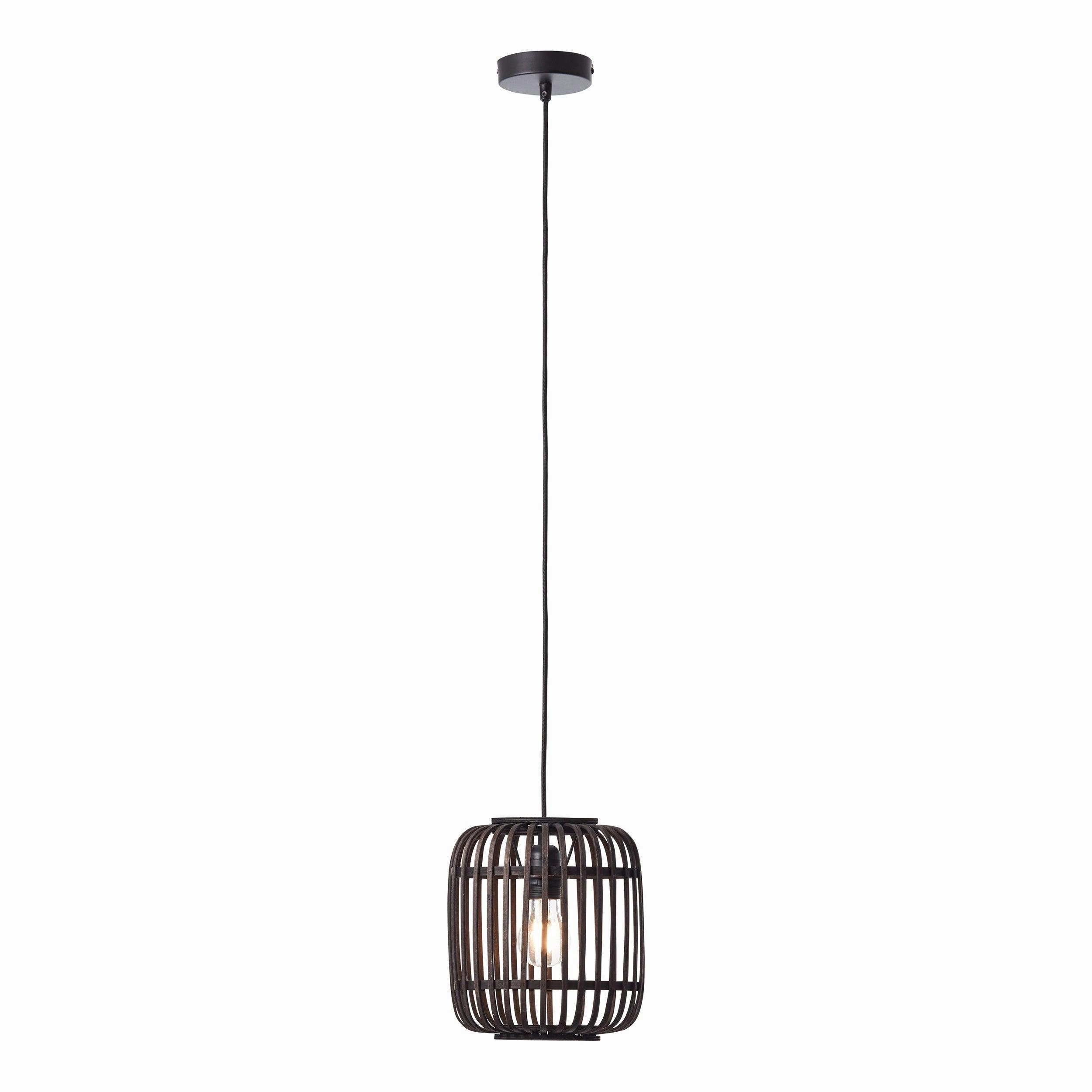Mathias Black Bamboo Adjustable Ceiling Pendant