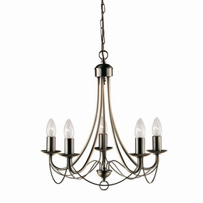 Maypole 5 Light Antique Brass Ceiling Pendant Searchlight simple ceiling design light