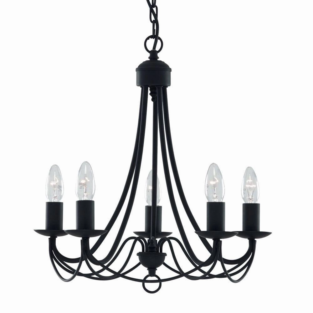 Maypole 5 Light Matt Black Wrought Iron Ceiling Pendant simple ceiling design light