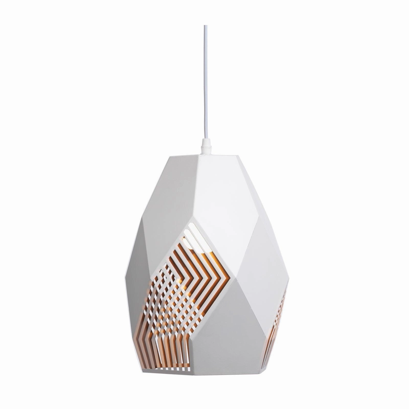 Melfi White Laser Cut Fitting With Gold Inner Ceiling Pendant - Large modern ceiling lamp