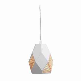 Melfi White Laser Cut Fitting With Gold Inner Ceiling Pendant - Small modern ceiling lamp