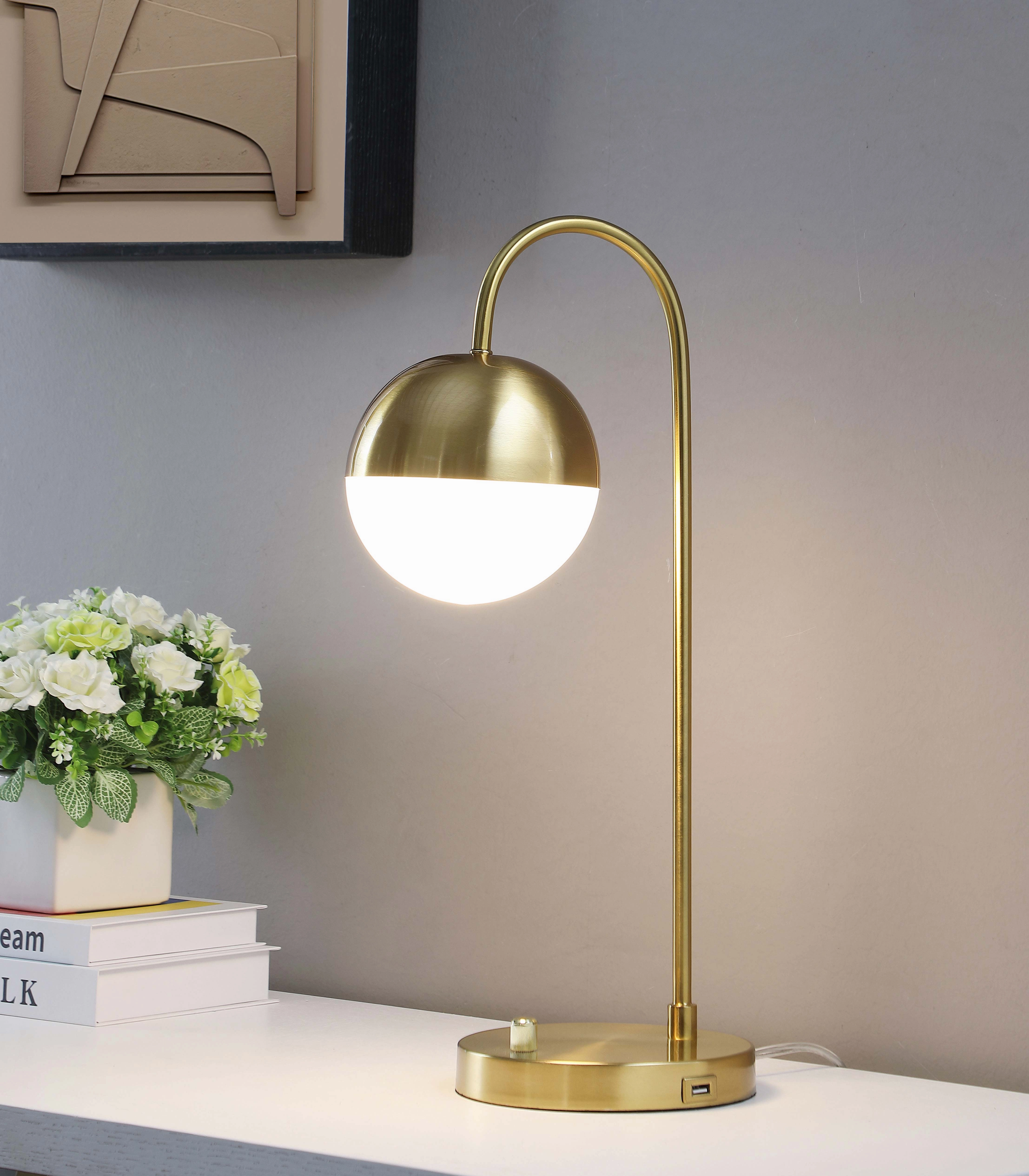 Merrick Round Arched Table Lamp Gold mini decorative bulb
