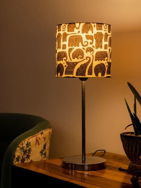 Metal Chrome Finish Lamp with Multicolor Black Elephant Shade Louis Poulsen chandelier