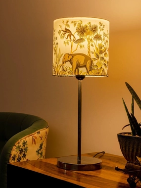 Metal Chrome Finish Lamp with Multicolor Jungle Shade Louis Poulsen chandelier
