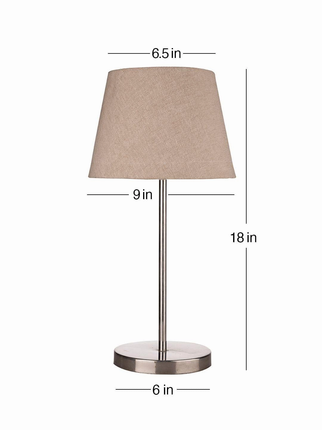 Metal Chrome Finish Lamp with Smare Taper Brown Shade