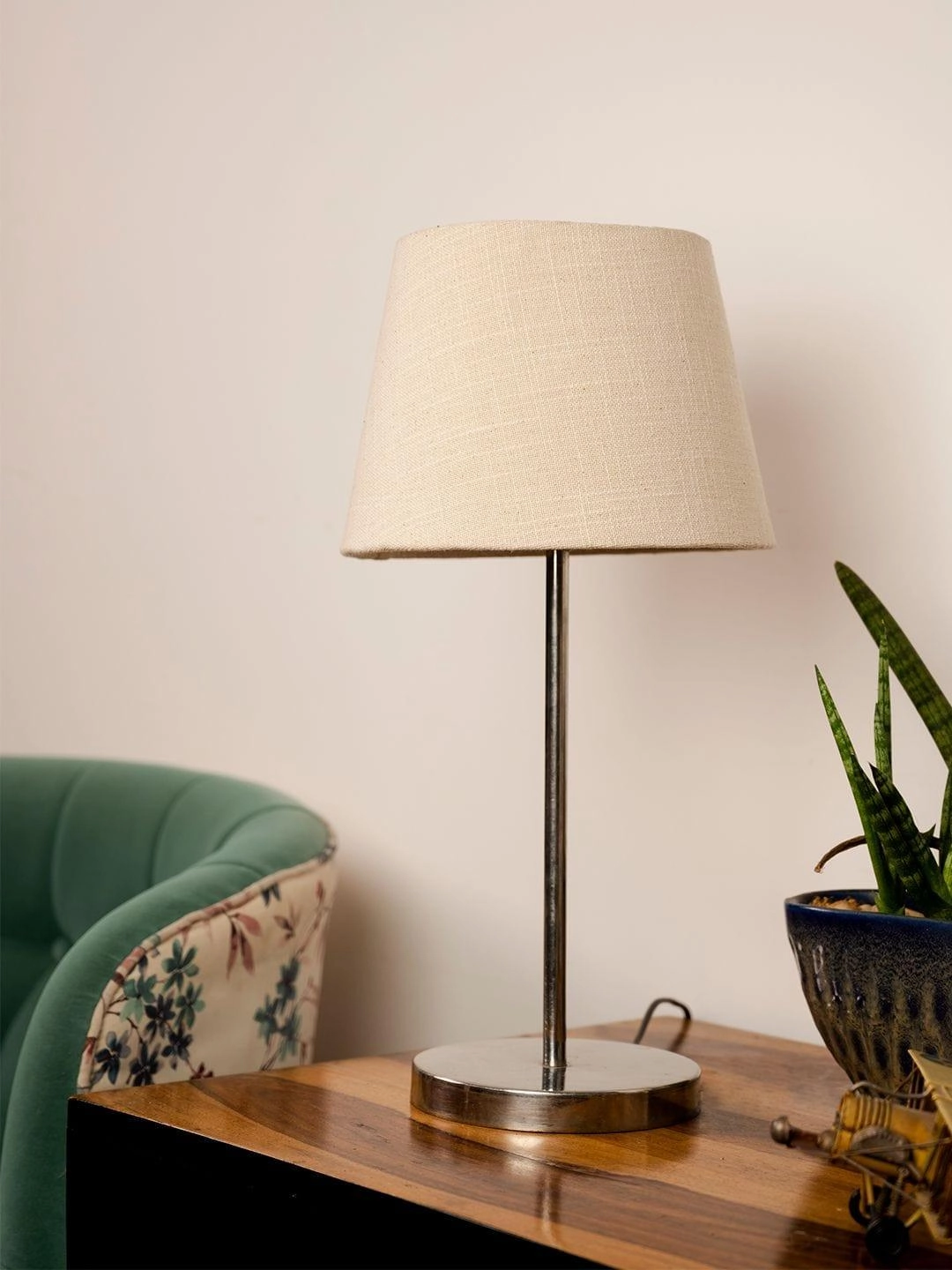 Metal Chrome Finish Lamp with Smare Taper White Shade Louis Poulsen chandelier