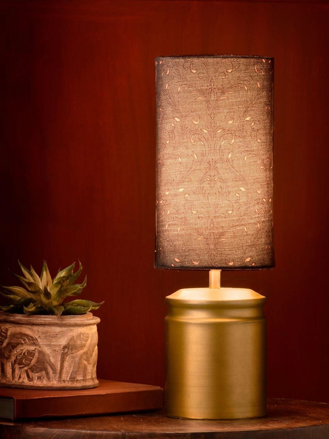 Metal Golden Table Lamp with Dark Forest Shade Louis Poulsen chandelier