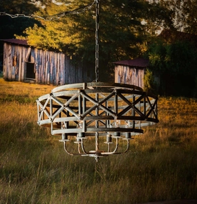 Metal Industrial Trestle Chandelier rechargeable bedside light