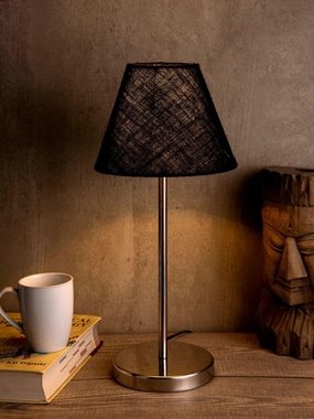 Metal Table Lamp with Black Jute Shade Louis Poulsen chandelier