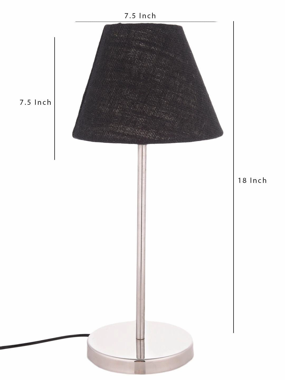 Metal Table Lamp with Black Jute Shade