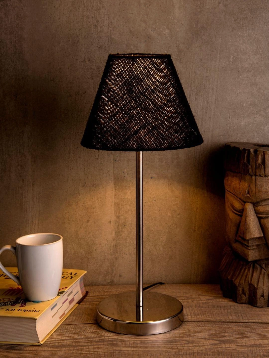 Metal Table Lamp with Black Jute Shade Louis Poulsen chandelier