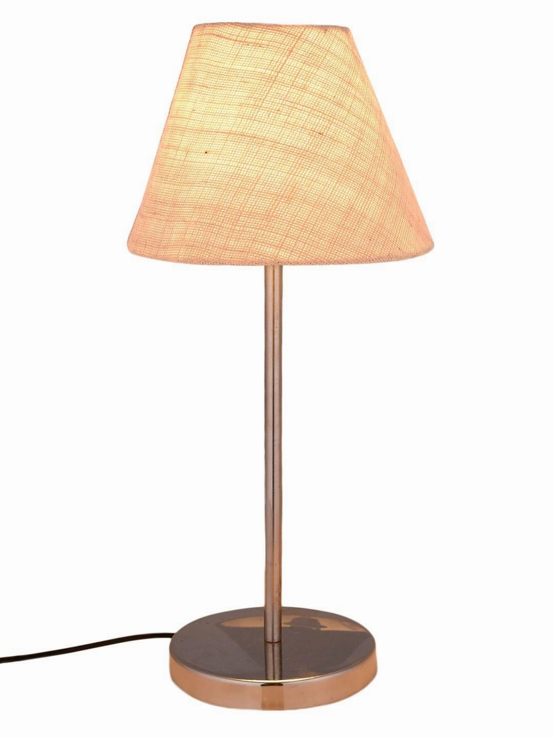 Metal Table Lamp with White Jute Shade