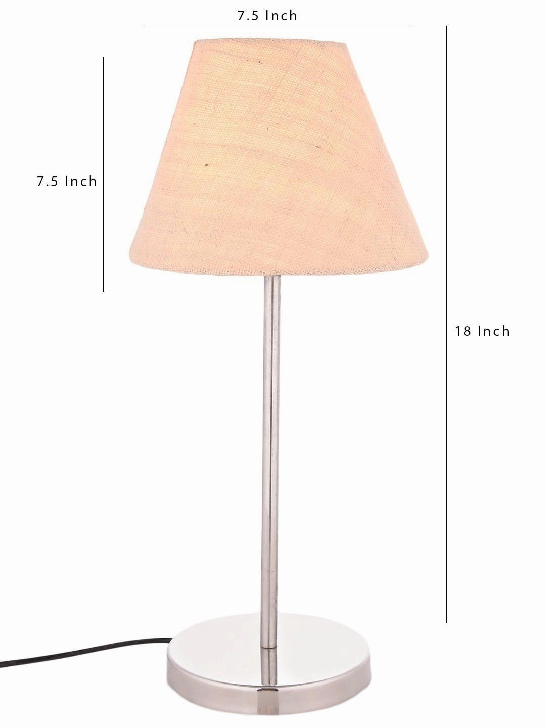 Metal Table Lamp with White Jute Shade
