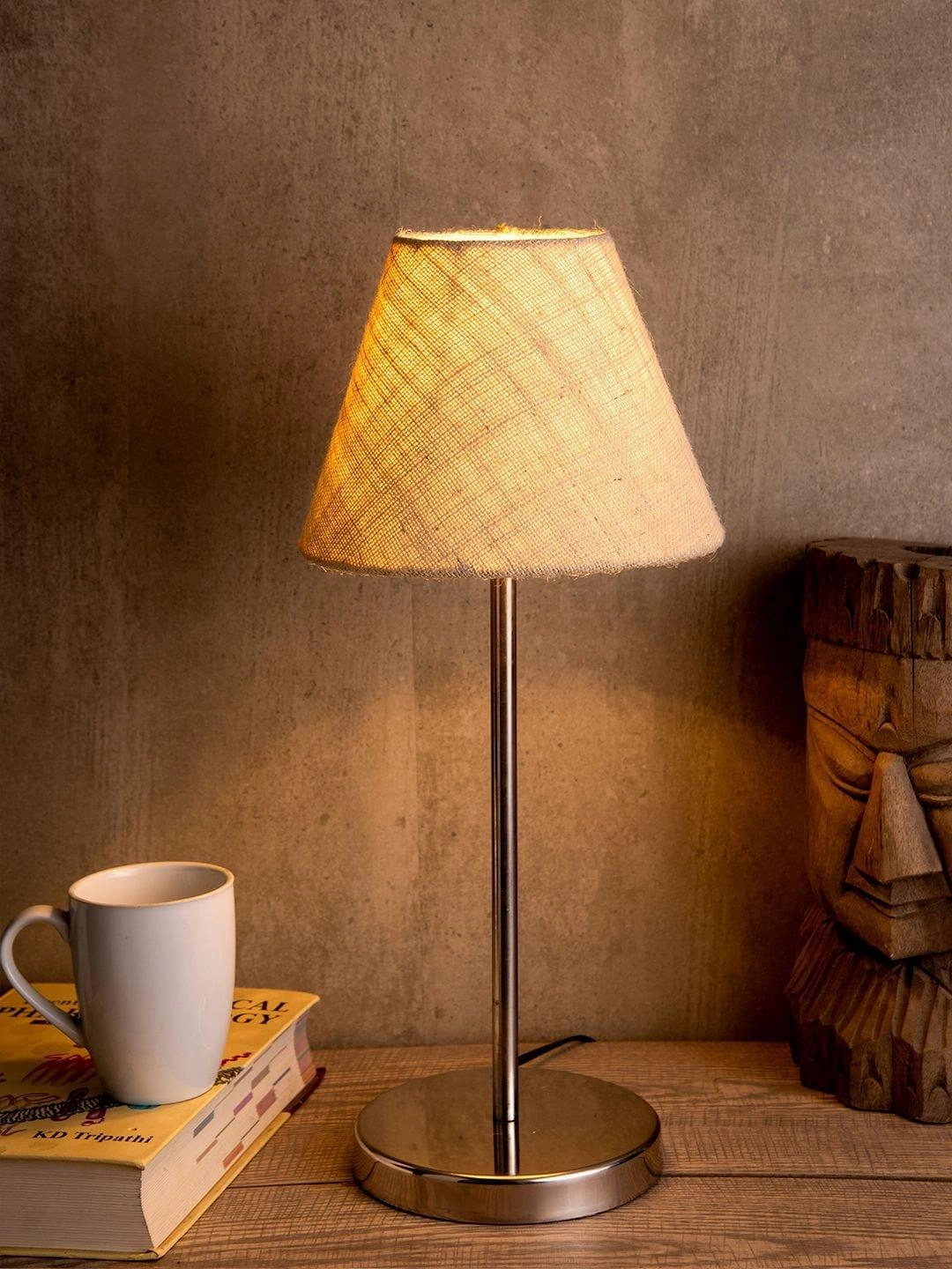 Metal Table Lamp with White Jute Shade Louis Poulsen chandelier