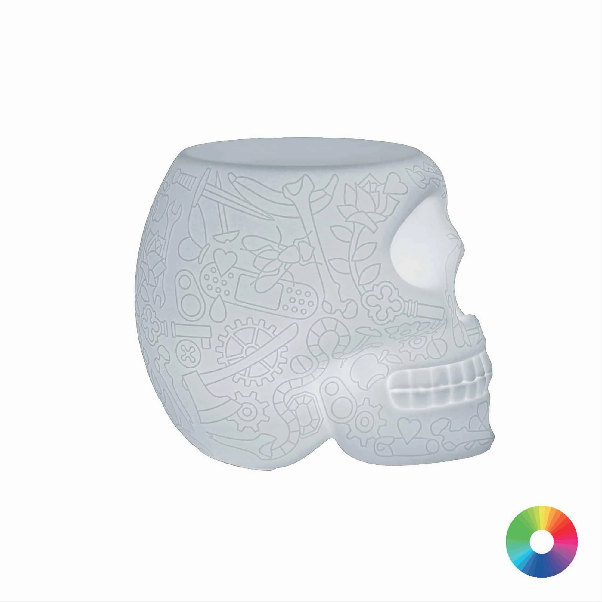 Mexico Stool and Side Table Lamp with Rechargeable Led
