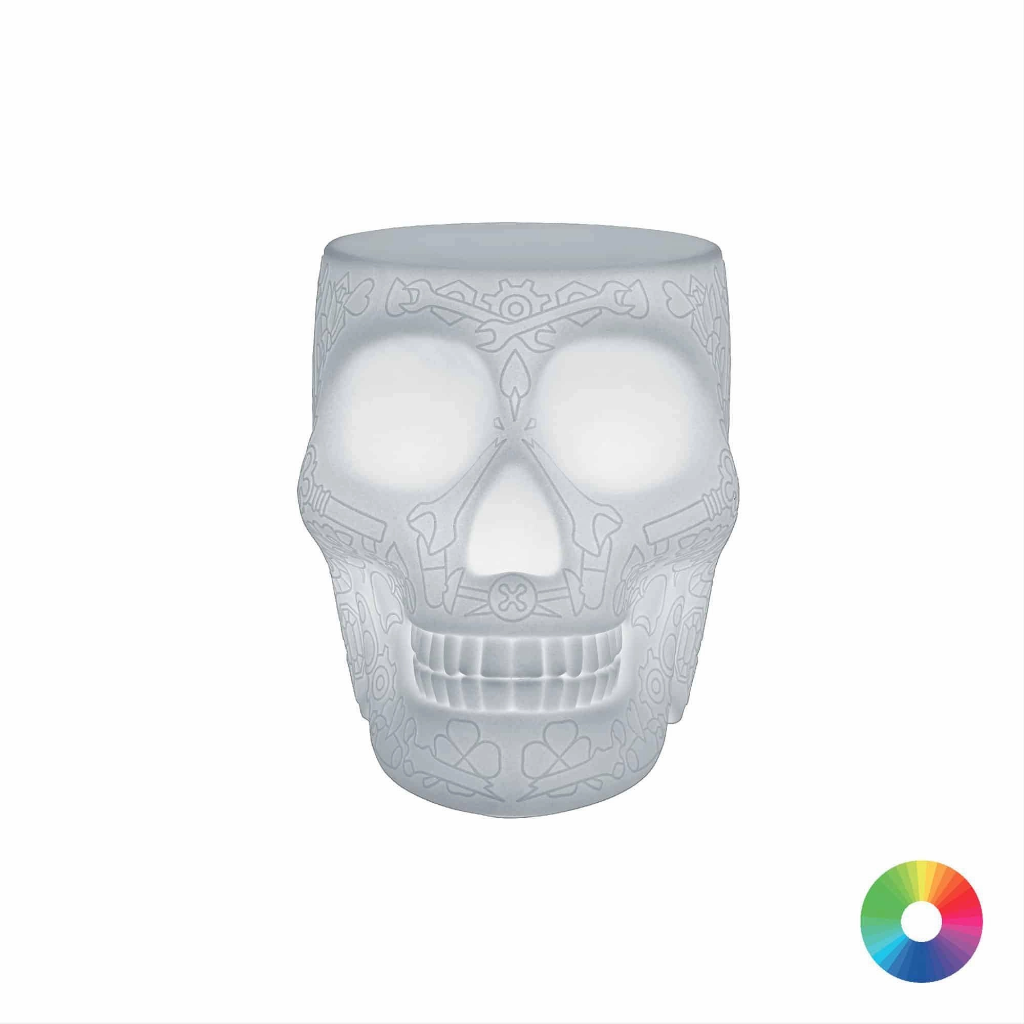 Mexico Stool and Side Table Lamp with Rechargeable Led
