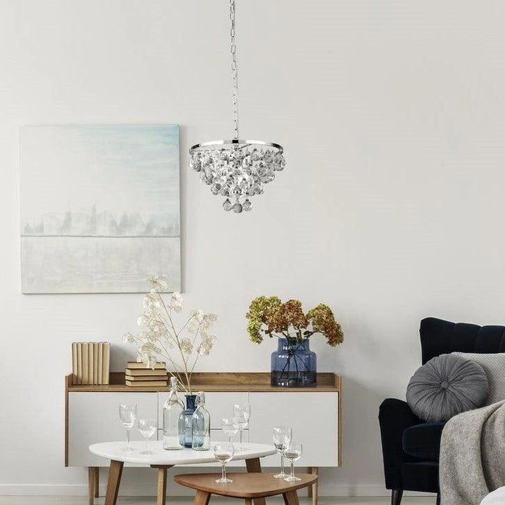 Michelle 4 Light Round Chrome Ceiling Pendant