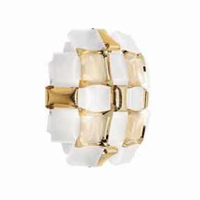 Mida Plafond 32x32 Hvid/guld - Loftlampe ceramic table lamp