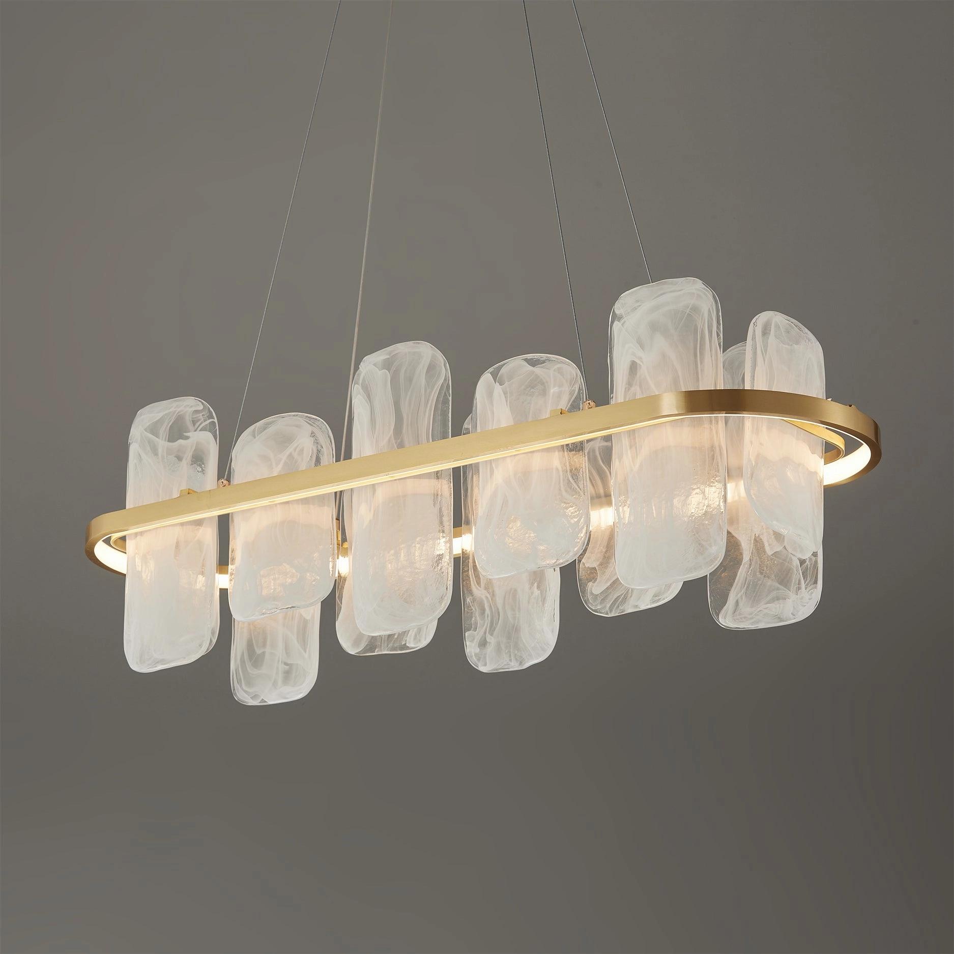 Mille Long Glass Chandelier