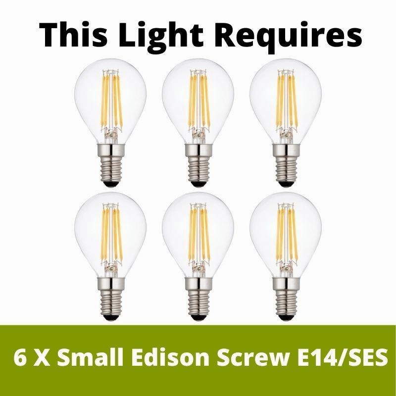 Milo 6 Light Chrome Ceiling Pendant - Glass Cylinder Shades