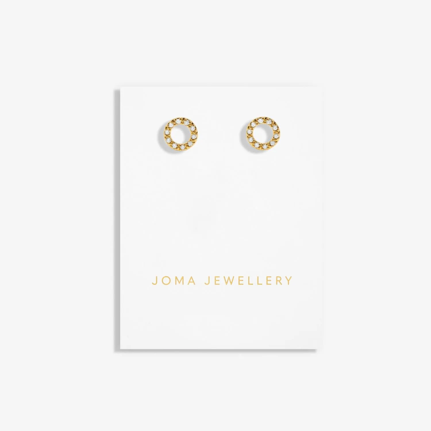 Mini Charms Pave Circle Gold Plated Earrings 7648 Joma Jewellery