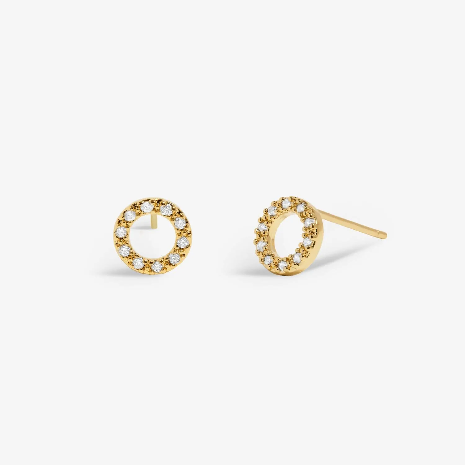 Mini Charms Pave Circle Gold Plated Earrings 7648 Joma Jewellery