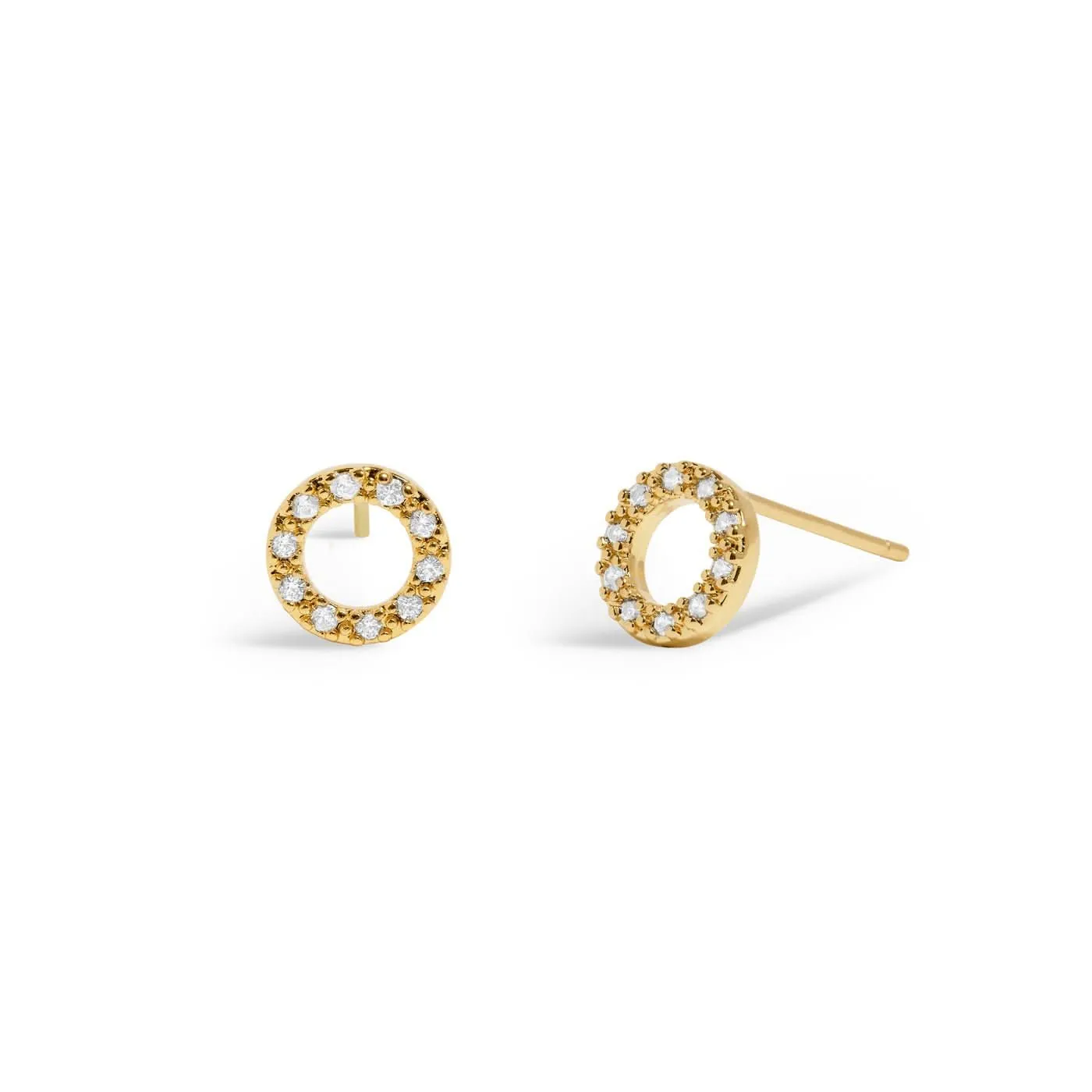 Mini Charms Pave Circle Gold Plated Earrings 7648 Joma Jewellery