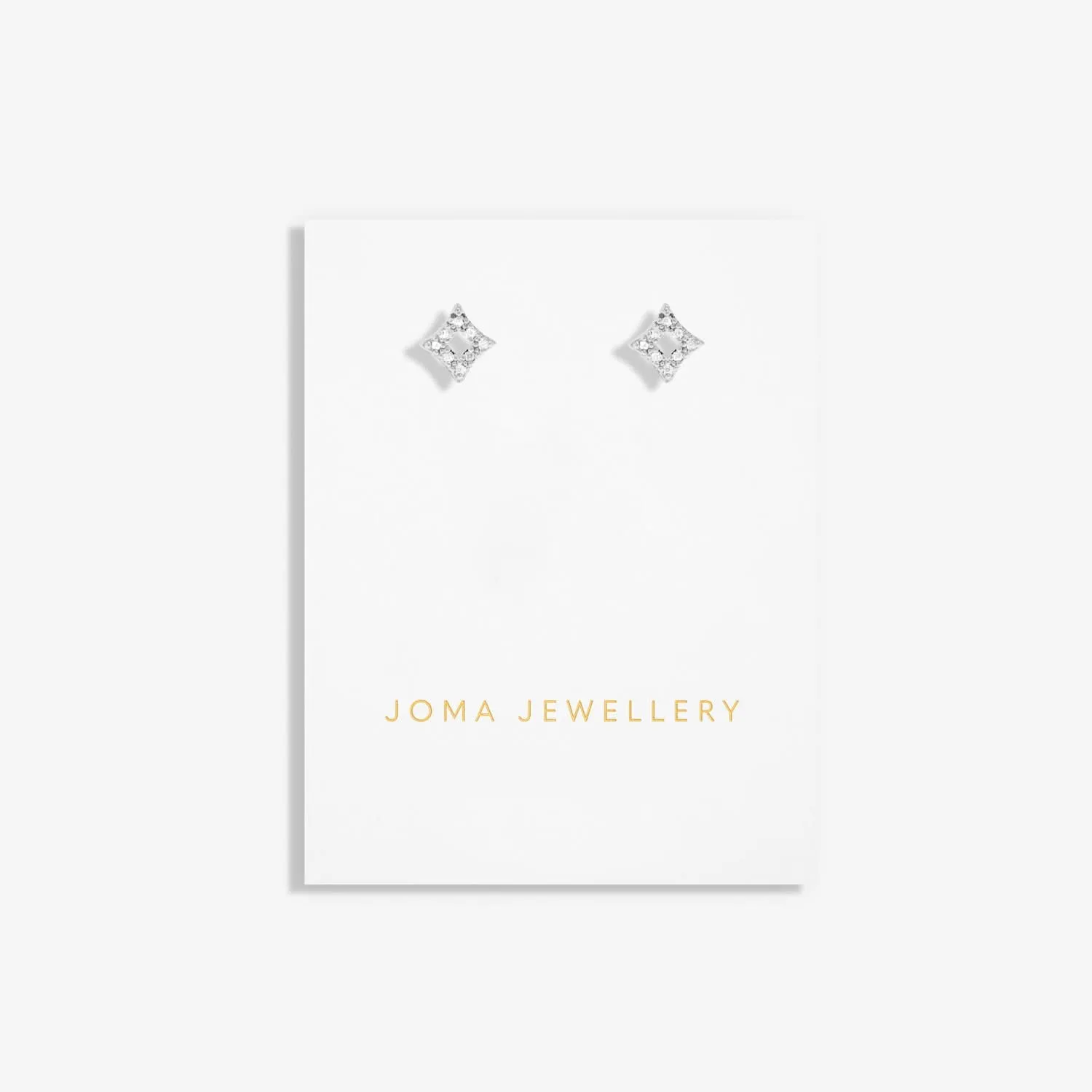 Mini Charms Pave Diamond Silver Plated Earrings 7645 Joma Jewellery