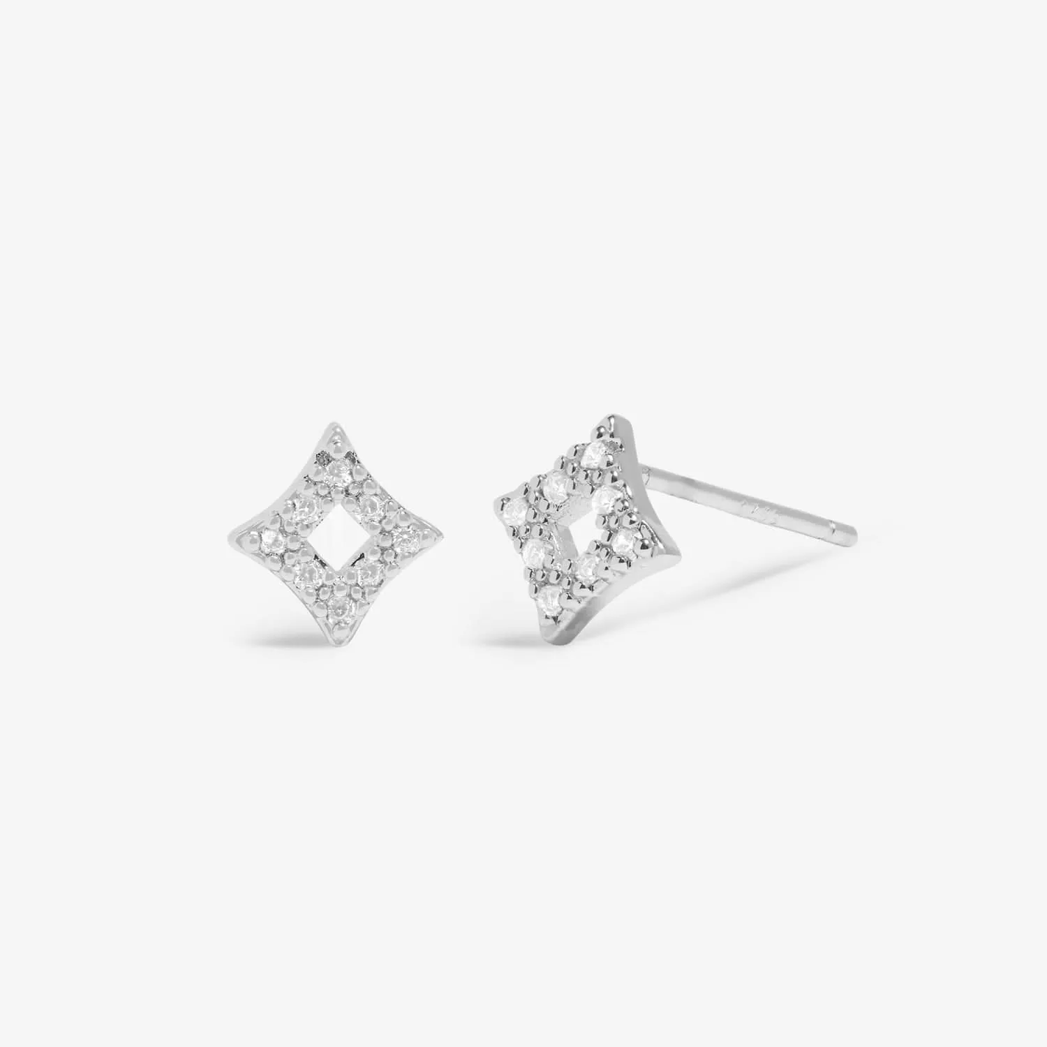 Mini Charms Pave Diamond Silver Plated Earrings 7645 Joma Jewellery