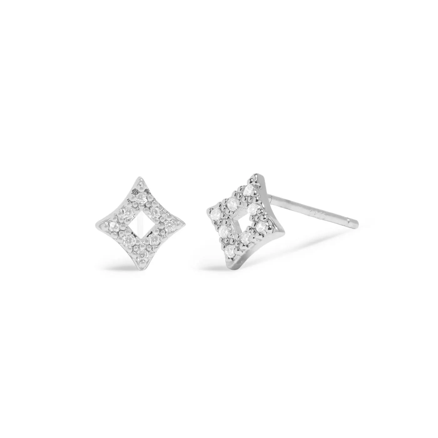 Mini Charms Pave Diamond Silver Plated Earrings 7645 Joma Jewellery