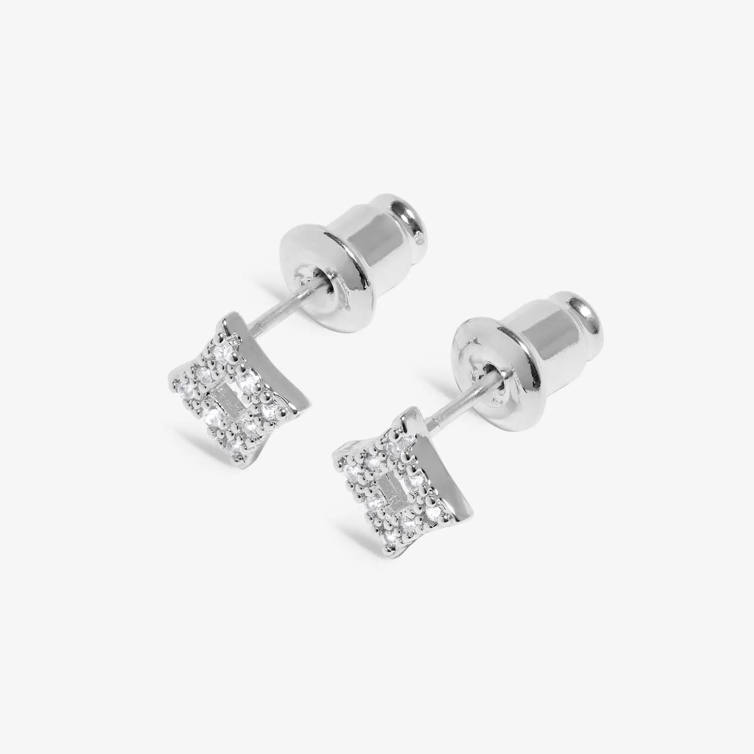Mini Charms Pave Diamond Silver Plated Earrings 7645 Joma Jewellery
