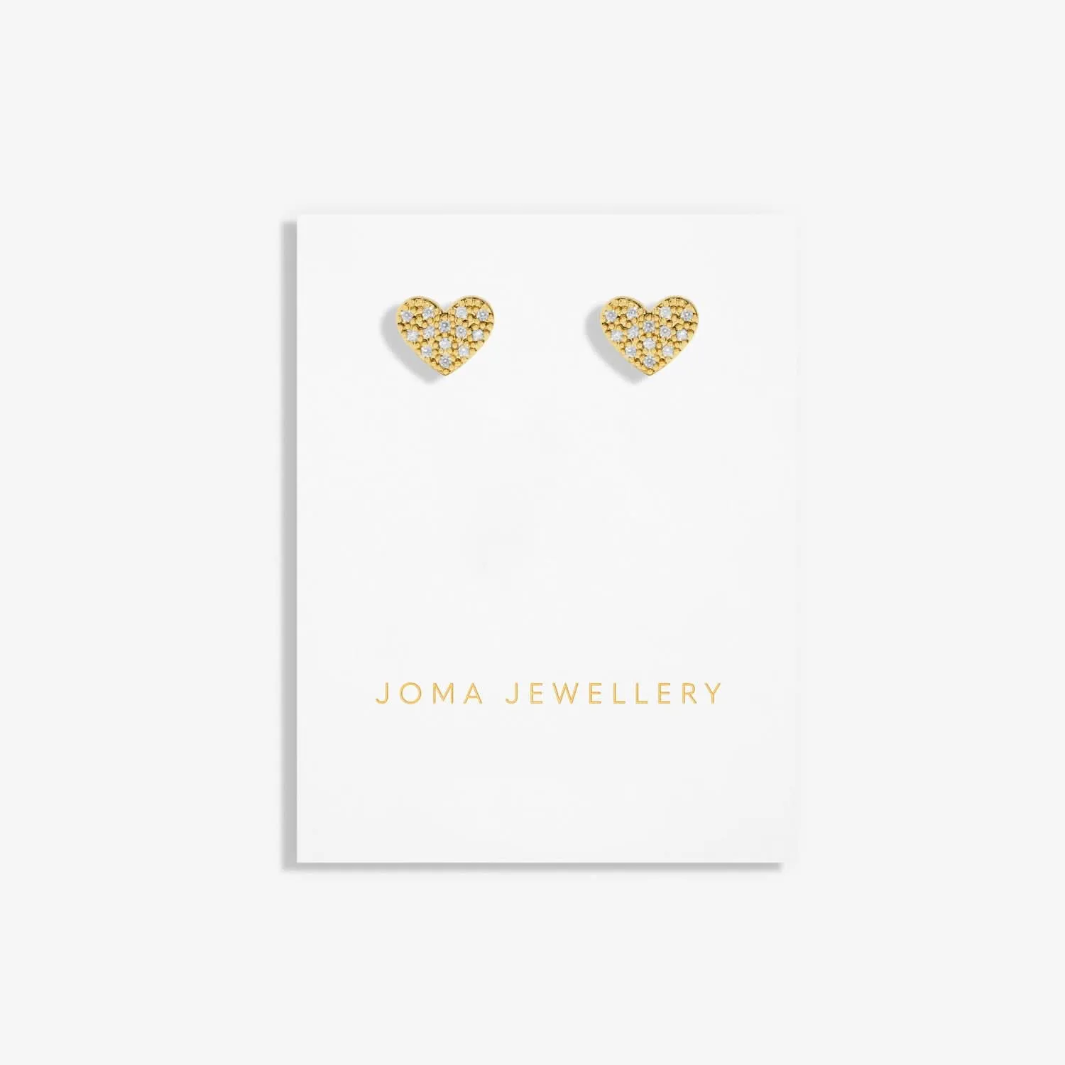Mini Charms Pave Heart Gold Plated Earrings 7644 Joma Jewellery