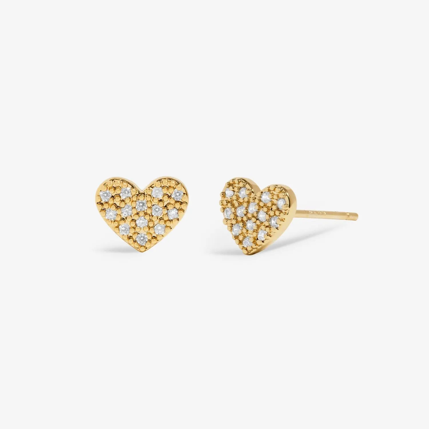Mini Charms Pave Heart Gold Plated Earrings 7644 Joma Jewellery